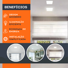 Plafon Led 18w Borda Infinita Quadrado Sobrepor Ou Embutir 60