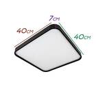 Plafon Led 24w Branco Quente Em Metal E Acrílico Black 40x40c