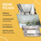 Plafon Led 36w Borda Infinita Quadrado Sobrepor Ou Embutir 40