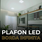 Plafon Led 36w Borda Infinita Quadrado Sobrepor Ou Embutir 60
