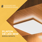 Plafon Led 36w Borda Infinita Quadrado Sobrepor Ou Embutir 60