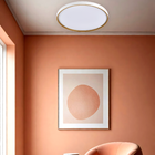 Plafon Com LED 3 em 1 Metal Branco e Dourado 26x7cm Toronto Hevvy Iluminação