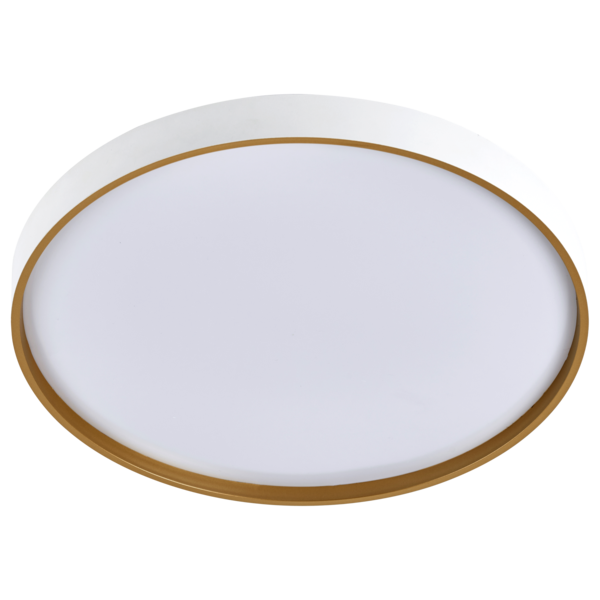 Plafon Com LED 3 em 1 Metal Branco e Dourado 26x7cm Toronto Hevvy Iluminação