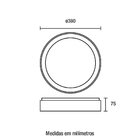 Plafon Led Blumenau Arbos De Sobrepor 24w Bivolt Preto