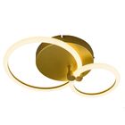 Plafon LED Dourado Aço Space Orbital Double 26W LLUM Bronzearte