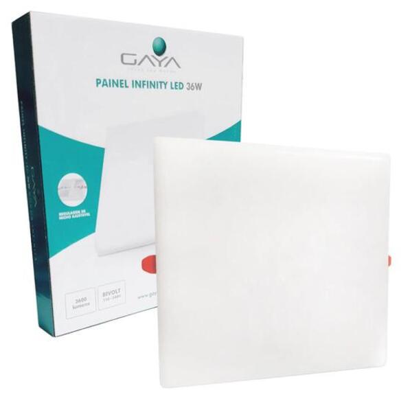 Plafon Led Embutir Borda Infinita Quadrado 36w 3000k - Gaya
