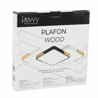 Plafon LED Quadrado Branco 30cm Madeira Wood Hevvy