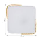 Plafon LED Quadrado Branco 30cm Madeira Wood Hevvy