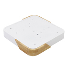 Plafon LED Quadrado Branco 30cm Madeira Wood Hevvy