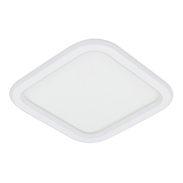 Plafon LED Quadrado Branco 30cm Plástico e Aço Slin Hevvy
