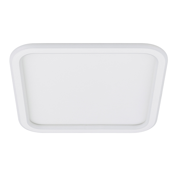 Plafon LED Quadrado Branco 40cm Plástico e Aço Slin Hevvy