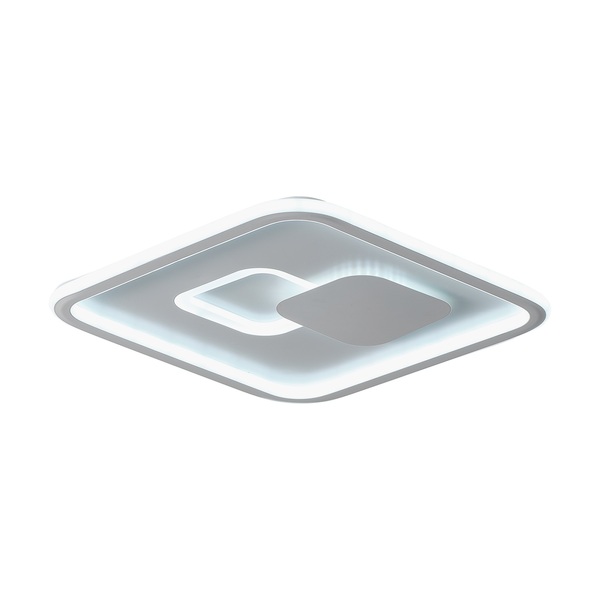 Plafon LED Quadrado Branco 40cm Plástico e Aço Slin 1138/400F Hevvy