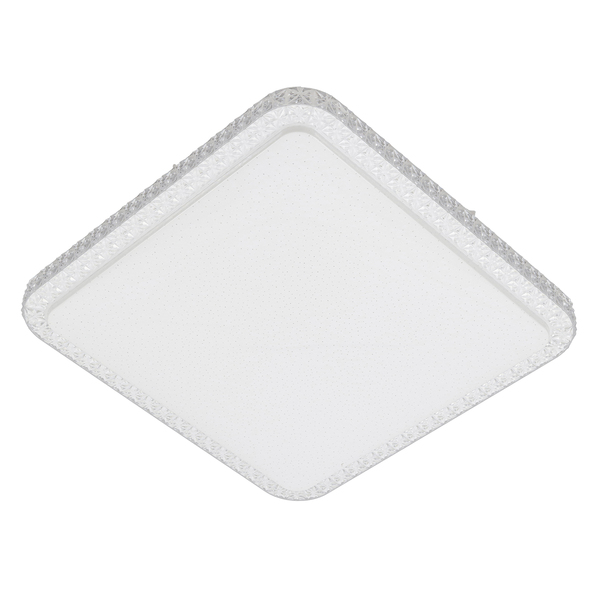 Plafon LED Quadrado Branco 44cm Plástico e Aço Fiann Hevvy