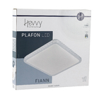 Plafon LED Quadrado Branco 44cm Plástico e Aço Fiann Hevvy