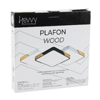 Plafon LED Quadrado Cinza 30cm Madeira Wood Hevvy