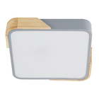 Plafon LED Quadrado Cinza 30cm Madeira Wood Hevvy