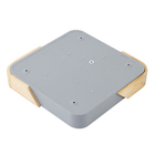 Plafon LED Quadrado Cinza 30cm Madeira Wood Hevvy