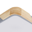 Plafon LED Quadrado Cinza 30cm Madeira Wood Hevvy