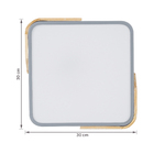 Plafon LED Quadrado Cinza 30cm Madeira Wood Hevvy