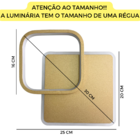 Plafon Led Quadrado Luminária Teto Sobrepor Dourado Branco Qu