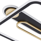 Plafon LED Quadrado Preto e Dourado 53cm Plástico e Aço Lisboa Hevvy