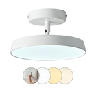 Plafon LED Redondo Branco 23cm Plástico e Aço Ret Hevvy