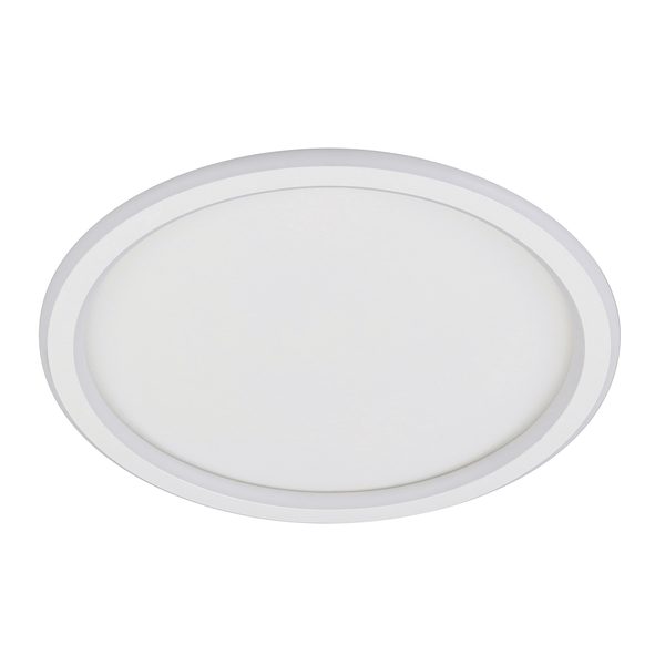 Plafon LED Redondo Branco 40cm Plástico e Aço Slin Hevvy