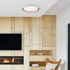 Plafon LED Redondo Branco e Dourado 51cm Plástico e Aço Montana Hevvy