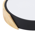 Plafon LED Redondo Preto 23cm Madeira Inspiration Hevvy