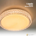 Plafon Led Sagitta Redondo Efeito Cristal 12w Branco Quente