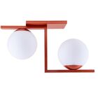 Plafon Luminária Assimétrico Cobre 2 Globos Bolas Esferas De