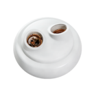 Plafon Luminária Branco Bocal Duplo Porcelana 100w