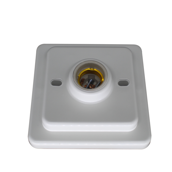 Plafon Luminária Branco Quadrado Bocal Porcelana 100w