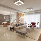 Plafon Luminária De Sobrepor Quadrado Luz Indireta Branco 45x