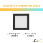Plafon Luminaria Painel Quadrado De Led 24w 30cm Bco Ou Pto -