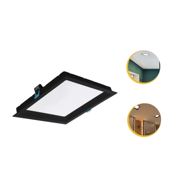 Plafon Luminaria Painel Quadrado De Led 24w 30cm Bco Ou Pto -