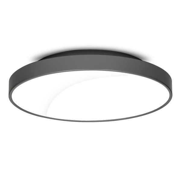 Plafon Luminária Sobrepor Redondo Moderno Preto 7653