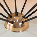 Plafon Lustre Atom Sputnik Preto com Cobre 80cm  para 9 Lâmpa