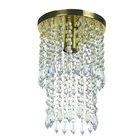 Plafon Lustre De Cristal Acrilico Spark Redondo Dourado