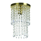 Plafon Lustre De Cristal Acrilico Spark Redondo Dourado
