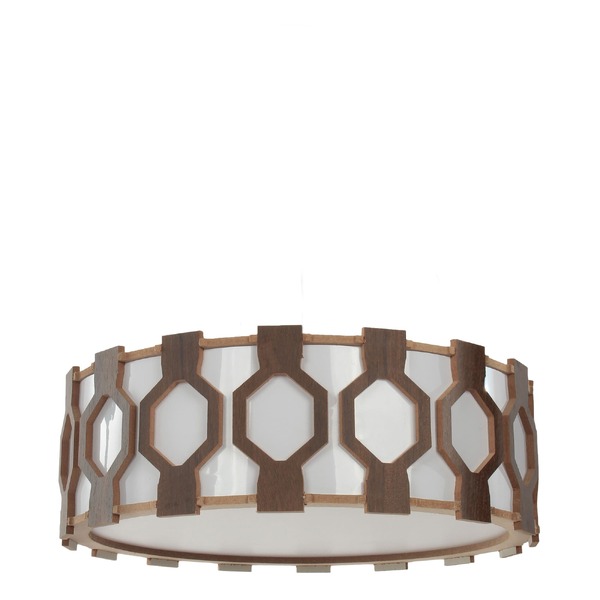 Plafon Madeira Diamante Redondo 30cm - Cor Málaga (escuro)