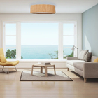 Plafon Madeira Oval 75cm Freijó