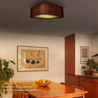 Plafon Madeira Quadrado Arredondado 60x60cm Mel