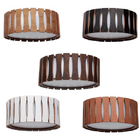 Plafon Madeira Ripado Redondo Natural 40cm