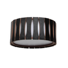 Plafon Madeira Ripado Redondo Preto 40cm