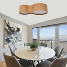 Plafon Madeira Violão 85 X 45 Cm - 5 Luzes E27 - Freijó (clar