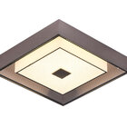 Plafon Marrom Escovado Vidro Com Mini Cristais 34cm Led 16w 3