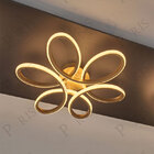 Plafon Moderno Dourado 50cm Led 48w 3 Em 1 Bivolt