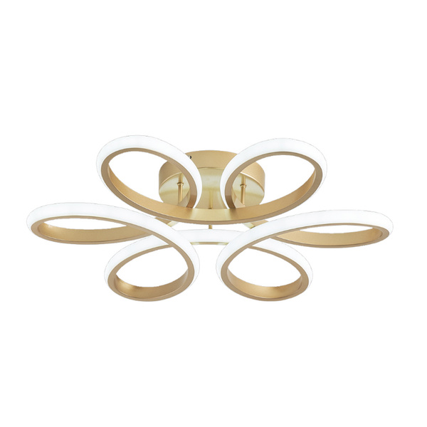 Plafon Moderno Dourado 50cm Led 48w 3 Em 1 Bivolt