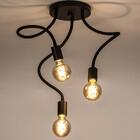 Plafon Moderno Estilo Sputnik Redondo Preto 3 Hastes Moldávei